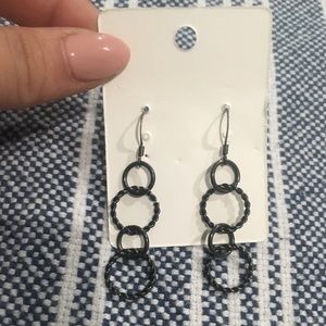 Black Link Earrings